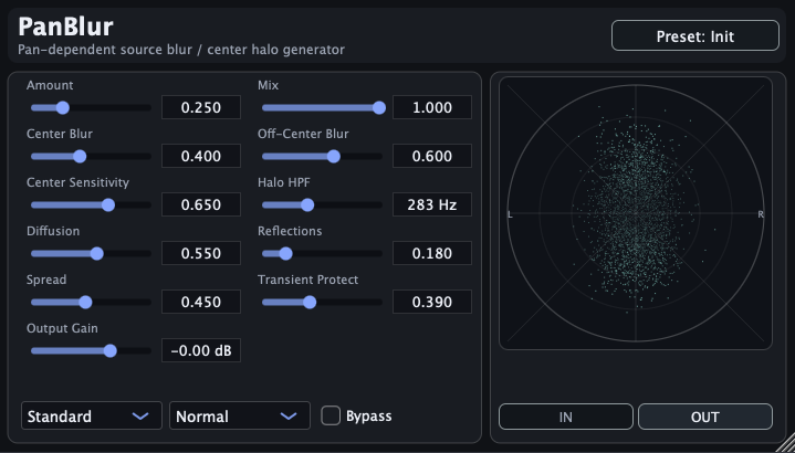 PanBlur interface screenshot