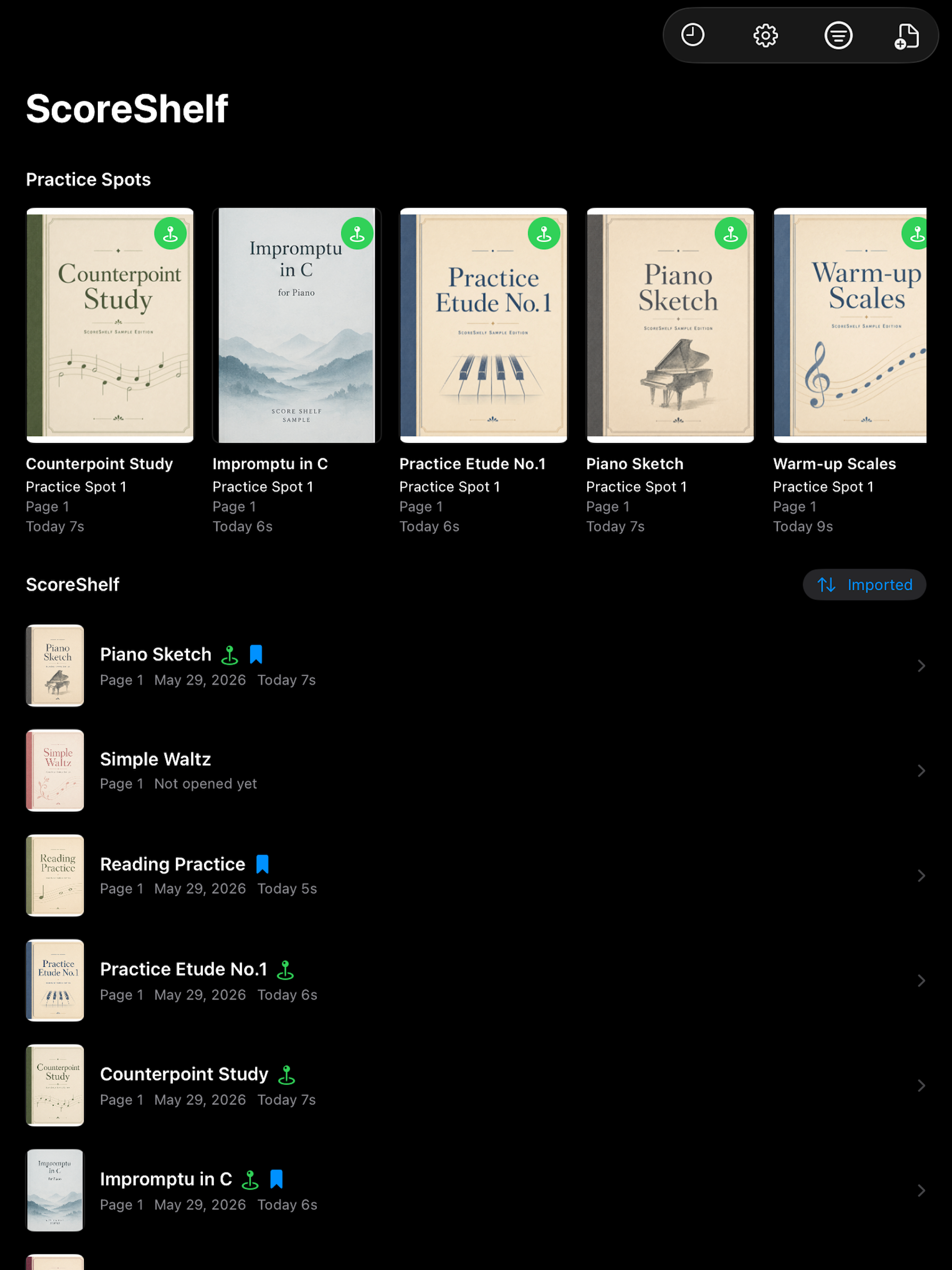 ScoreShelf iPad library screenshot