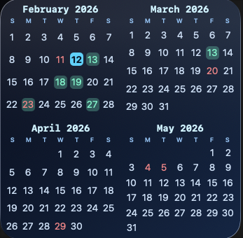 Calendar Calendar widget screenshot