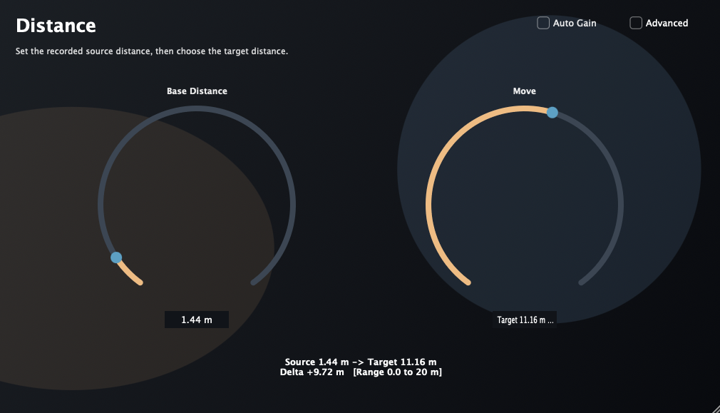 Distance UI screenshot