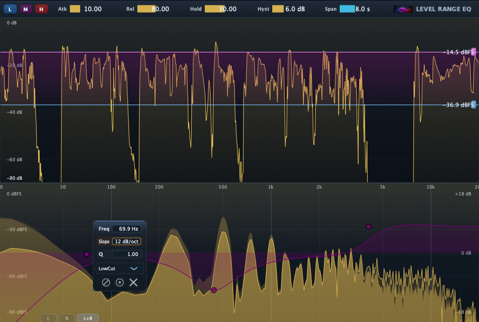 Level Range EQ UI screenshot
